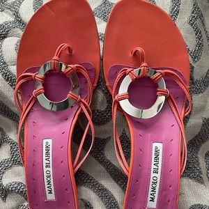 Manolo Blahnik sandals with a heel size 8 - barely any use